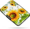 Credit Card Holder Sunflowers Mini Aluminum Wallet for Women Men | Slim Design, RFID Blocking, Metal Business ID Case