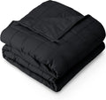 Bare Home Weighted Blanket Full or Queen Size 15lb (48" x 72") for Adults - All-Natural 100% Cotton - Premium Heavy Blanket Nontoxic Glass Beads (Black, 48"x72")