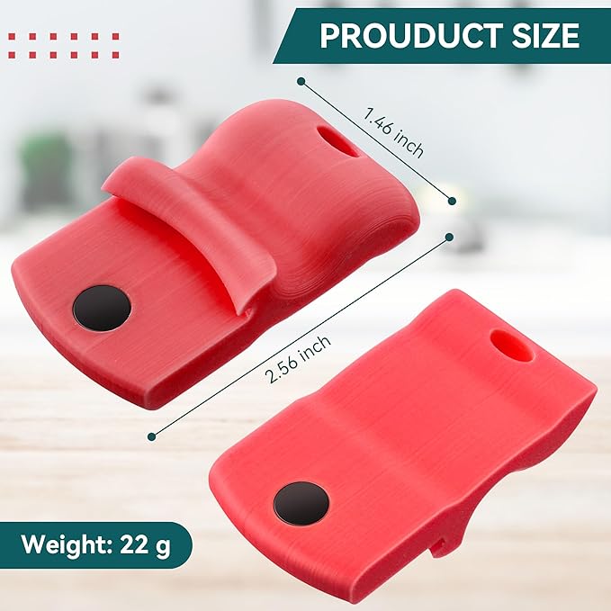 2 Pack Canning Jar Opener with Magnets, Mason Jar Opener For Canning Lids, Regular and Wide Mouth Lids, Powerful Magnet for Easy Refrigerator Storage, Releases Vacuum Seal– Patent Pending(Red)