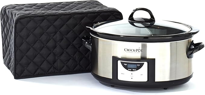 Covermates Keepsakes - Slow Cooker Cover - Dust Protection - Stain Resistant - Washable - Appliance Cover, Black