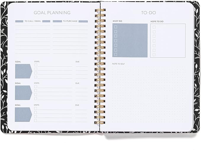 High Note Personal Planning Notebook, Dinara’s Vibrant Floral, Non-Dated Spiral Planner with 144 Lined Pages, 6 x 8.25 Journal for Tasks, Goals, and Notes