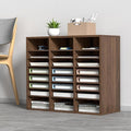 VEVOR 24 Compartments Office Mailbox, Adjustable Shelves, Wood Literature Sorter 29x12x24.4 inches – Ideal for Office, Home, Classroom, Mailrooms Organization – EPA Certified (Brown)