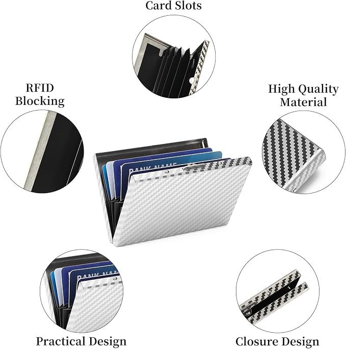 RFID Stainless Steel Credit Card Wallet Slim Metal Business Card Holder for Women Men