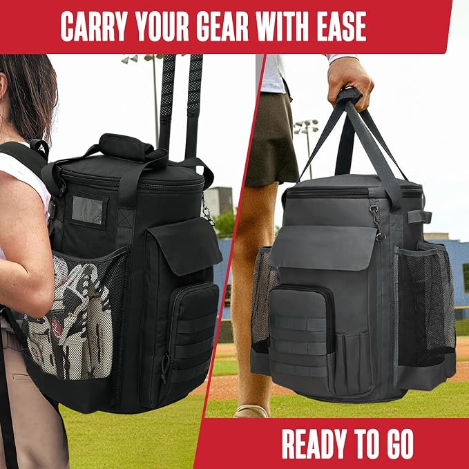 Baseball Bucket Bag, Softball Coaches Bags Fit 6 Gallon Buket, Baseball Coaching Accessories with Multiple Pockets