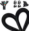 13 1/8ft -1/2 Inch Cord Management Sleeve Braided Split Black Cable Protectors Pet Proof - Braided Self-Wrapping Wire Loom Tube for Desk PC/TV/Computer/Projector/Home Theater/Engine Bay