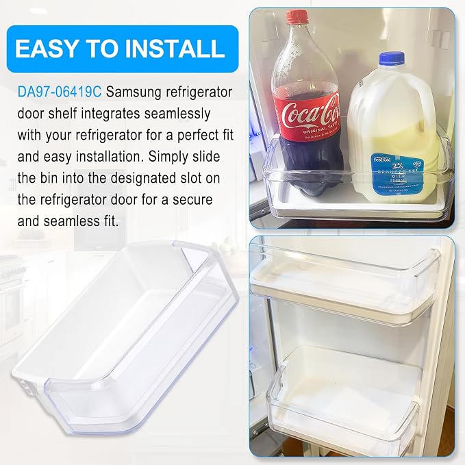 UPGRADED DA97-06419C Refrigerator Door Shelf Basket Bin Right Compatible with Samsung Refrigerator Door Shelf RFG293HARS RFG297HDRS RFG298HDRS Door Shelf DA63-04314 DA63-04316 AP4567198 Door Shelf Bin