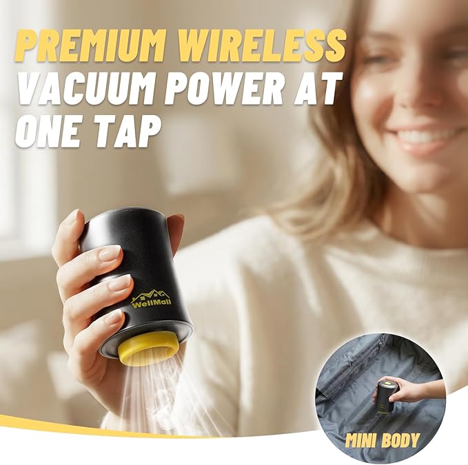 Cordless Vacuum Bags for travel - 25 Pack Rechargeable Wireless Vacuum Seal Bags for Clothing Travel, Space Saver vacuum storage bags with pump for Clothes, Blankets & Luggage Organization