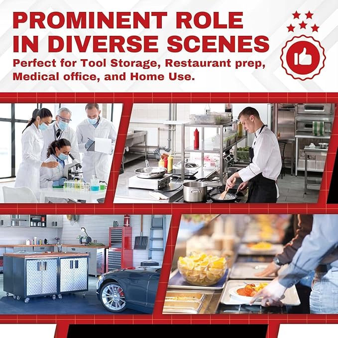 DuraSteel 24x48 Stainless Steel Work Table - NSF Commercial Prep Metal Table - Outdoor Pizza Oven Stand w/Under Shelf - Kitchen Island Laundry Utility Garage Microwave Stand Large Rolling Storage Cart