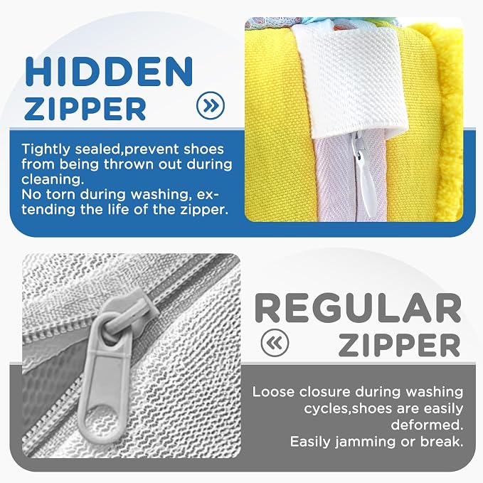 Aship Shoe Washing Machine Bag 2PC - Heavy-Duty Laundry Shoe Bag for Washer & Dryer, Restores Sneakers to Brand New, Noise-Reducing, Reusable Shoe Cleaning Bag for Sneakers/Running Shoes