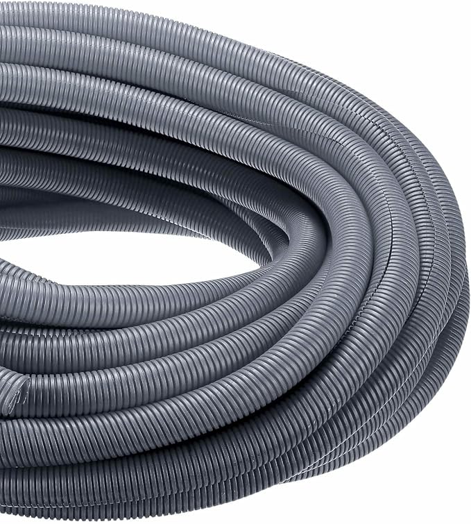 DMiotech 100ft Wire Loom Split Tubing 1 1/4 Inch(31.8mm) ID, Cord Protectors from Pet Flexible Conduit Cable Management for Office Home Garden, Gray