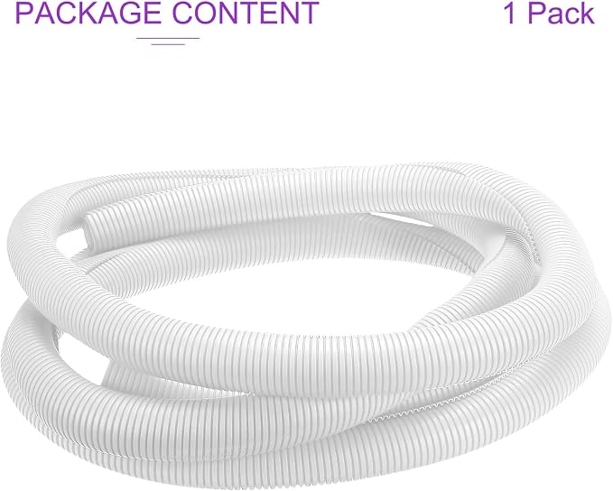 DMiotech 20ft Wire Loom Split Tubing 2 Inch(50.8mm) ID, Cord Protectors from Pet Flexible Conduit Cable Management for Office Home Garden, White
