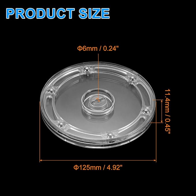 uxcell Acrylic Lazy Susan Turntable, 5 Inch Clear Turntable Organizer Ball Bearing 360 Degree Rotating Tray for Spice Rack Table Cake Kitchen Pantry Decorating Bathrooms