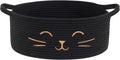 Cat Toy Basket, 13.8" x 6" Black Woven Basket for Gifts, Decorative Storage Basket for Nursery Living Room, Pet Dog Toy Storage