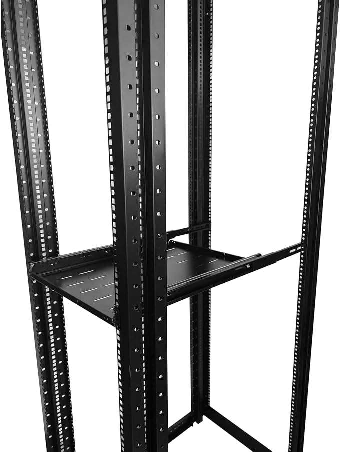 Keyboard mount-1U Sliding Shelf 19in Mount Keyboard Shelf Tray 4 Post Rack Mount Adjustable Depth 31.5 to 42inch for 19" Server Network Rack&Cabinet (Rack drawer-650)