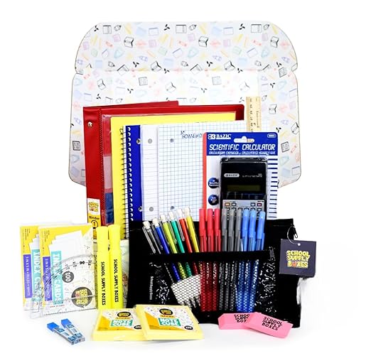 School Supply Boxes | STEM Class Pallet (180 Boxes) | Back to School Essentials Kit for Students & Teachers | Includes a Calculator, Graph Ruled Filler Paper, a Protractor, & More