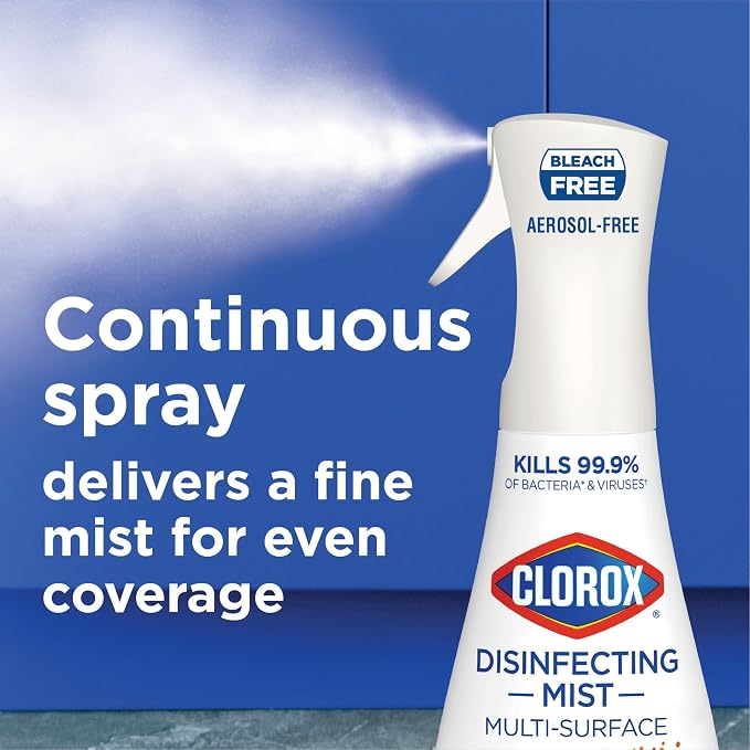 Clorox Disinfecting Mist Sanitizing And Disinfectant Spray, 16 Oz, Lemon And Orange Blossom