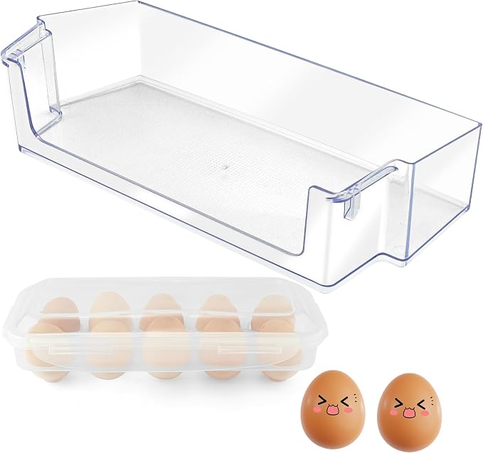 W11239961 W10900538 Door Shelf Bin with Additional Egg Tray | Compatible for Whirlpool Refrigerator Door Shelf/Whirlpool Fridge Door Shelves/Whirlpool Fridge Door Shelf Bin by MIFLUS