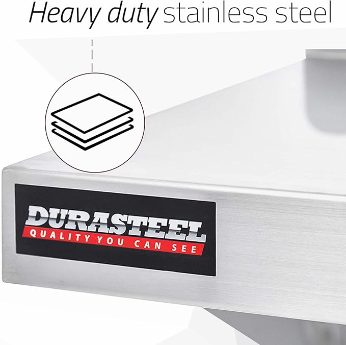 DuraSteel Stainless Steel Shelf - 72 Inch Wide x 14 Deep Commercial NSF Mounted Metal Wall Shelf Pantry Organizer Garage Storage Shelves - Rack Shelving Restaurant Kitchen Units Laundry Utility Room