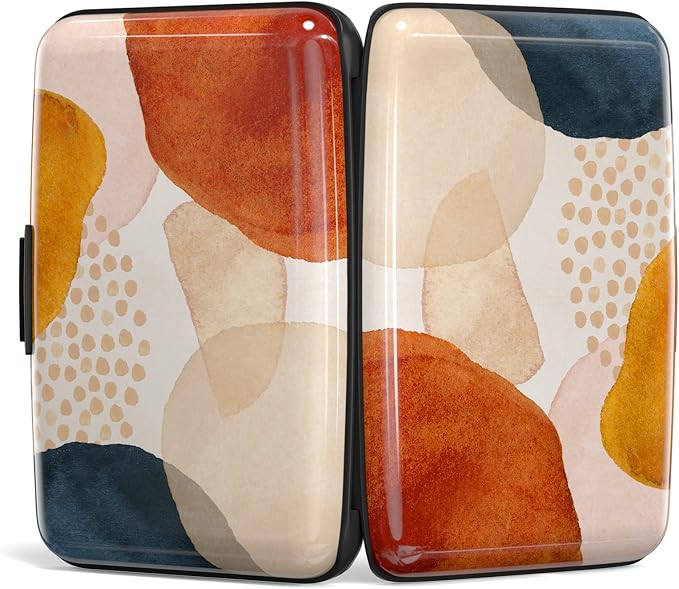 Credit Card Holder for Women, Small RFID Metal Credit Cards Wallets Cute Business Card Holder Pocket ID Case, Abstract Marble