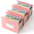 EcoStash Wheat Straw Expanding Hanging File Folders, File Organizer, 1.2" Accordion Pockets, Large Capacity, Letter Size for Filing Cabinet, 100% BPA Free, Return to Nature, Healthy Living-Pink