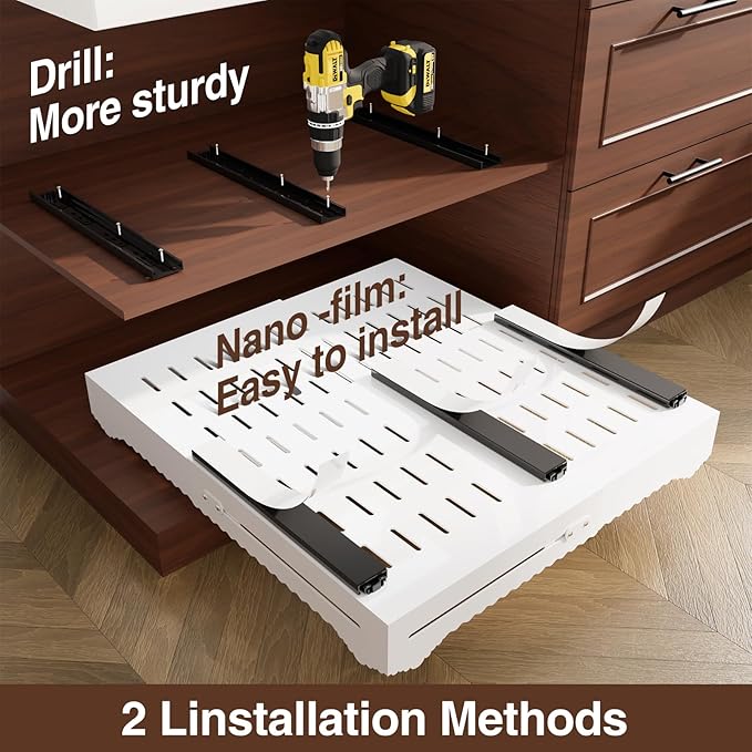 2 Pack Pull Out Cabinet Organizer, Expandable Width (12"-18") and Depth (13.7"-23.6"),Pull Out Drawers for Cabinets, Slide Out Drawers for Kitchen Cabinets with Sturdy Metal Pull Out Shelves (2)