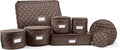 Covermates Keepsakes Dish Storage Set – Padded China & Dinnerware Storage Cases with Dividers, Cup & Stemware Storage, Quilted Polyester Protection, ID Window, Bronze
