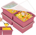 2 cup Silicone Freezer Trays with Lids, Silicone Soup Freezer Molds, Easily prepare portioned meals, Dishwasher,Oven Safe, Stackable, Ideal for Frozen Broth, Leftovers & Meal Prep, BPA Free 2 Pack