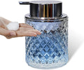 Glass Hand Foaming Soap Dispensers with Silver Pump Refillable Hand Soap Dispenser for Bathroom Kitchen (1Pack-D882)