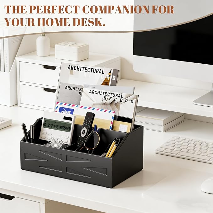 Large Mail Organizer Countertop,Farmhouse Desk and Kitchen Countertop Storage, Letter Sorter, Desk Mail and Bill Organizer, Desktop File and Paper Holder
