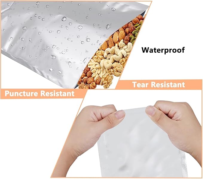 Heat Sealable Mylar Food Storage Bag,ULIFESTAR 5.5Mil Thicker Food Storage Pouches Oxygen Absorbers Vacuum Seal Airtight Packaging for Coffee Beans, Tea, Grains, etc（35 * 50cm/13.78 * 19.69'' ）