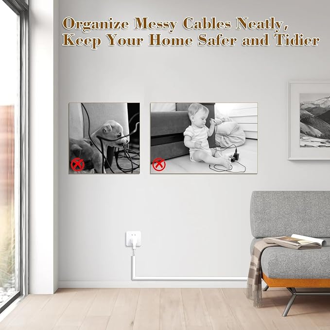 118”Cord Hider for Wall Mounted TV,Adhesive One-Cord Cable Hider for Wall,Cord Covers Raceway Kit for Wires Hider,Flexible Silicone Cable Concealer for Home Office,W 0.54”× H 0.39”
