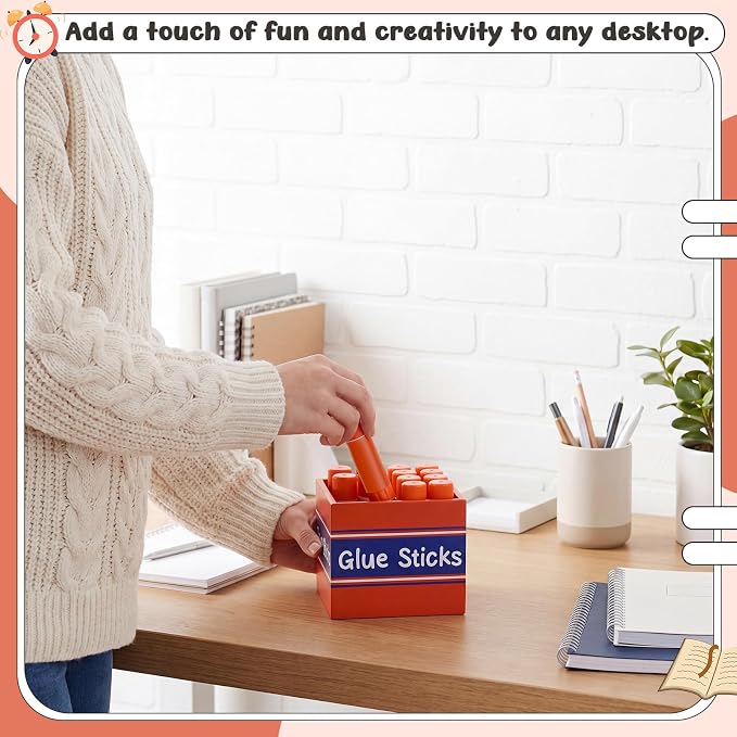 Tenceur 4.7x4.7 Inches Glue Stick Bucket for Teacher Desk Organizer Pencil Holder Bucket Plastic Large Capacity Desk Organizer for Teacher Classroom Craft Supply Storages