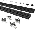 9FT/108(Double 4.5FT) Bypass Door Hardware, Aluminum Double-Closing Sliding Closet Door Hardware with Finger Pull Included, Smoothly and Quietly, Fit Door Thickness 1 3/8" or 1 3/4", Black