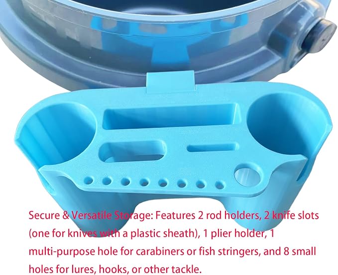 Bucket Fishing Rod Holder, Compatible with YETI LoadOut Bucket & 5 Gallon Buckets, Fishing Pole & Tackle Organizer for YETI Bucket Accessories