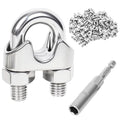 24 Pcs 1/4 inch Wire Rope Clips,Wire Rope Clamp,Cable Clamp | 304 Stainless Steel Smooth Rods for Industry, Metal Working Hobbies and DIY Craft