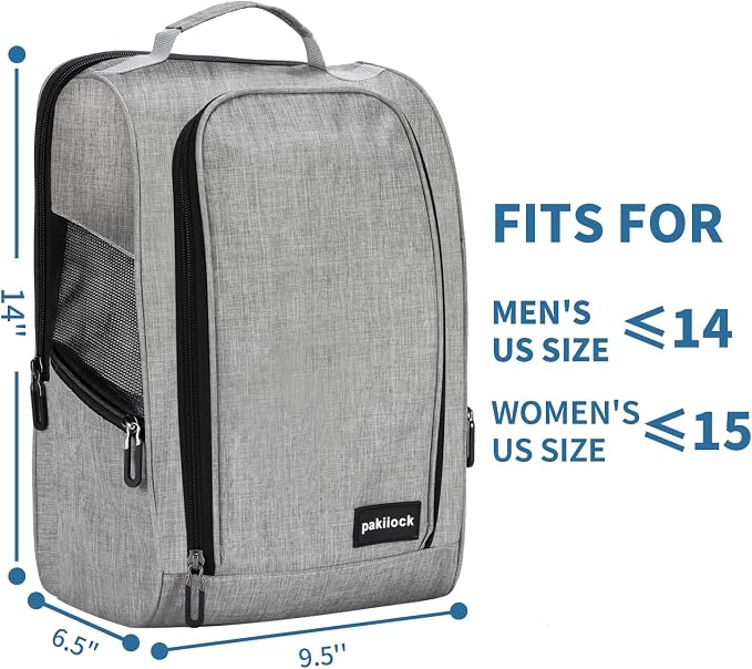 Golf Shoe Bag Zippered travel sport shoe bags With Mesh Ventilation, large back pocket and side pocket for men women