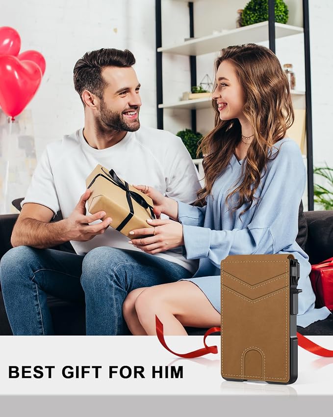 Wallet for Mens Minimalist Wallet 9-13 Cards RFID Blocking Slim Wallet | Money Clip & ID Window, Compact Smart Pop Up Card Wallet, Metal Aluminum Credit Card Holder Wallet, Birthady Gifts for Men