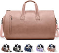 Convertible Garment Bag, Carry on Garment Duffel Bag with Shoulder Strap, Men's Women's Travel Clothing Bag with Shoe Compartment, 2-in-1 Hanging Suitcase Suit Business Travel Bag (Champagne)
