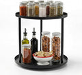 MUNEK 9" Lazy Susan Organizer,2 Tier Rotating Spice Rack Organization,Metal Lazy Susan for Table Top,Pantry, Bathroom, Vanity, Black