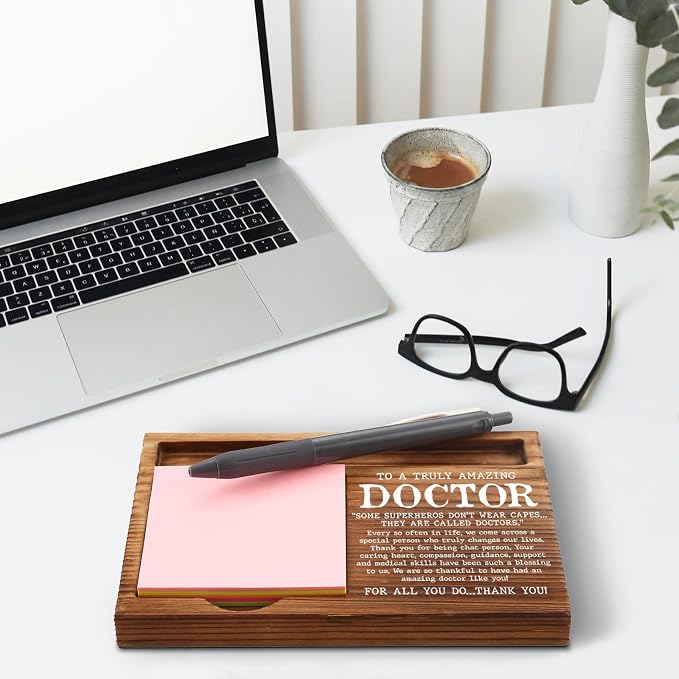 Doctor Sticky Note Holder, Thank You Doctor Gifts, Doctor Appreciation Gifts, Doctor Office Desk Self-Stick Note Pad Holders GSH344