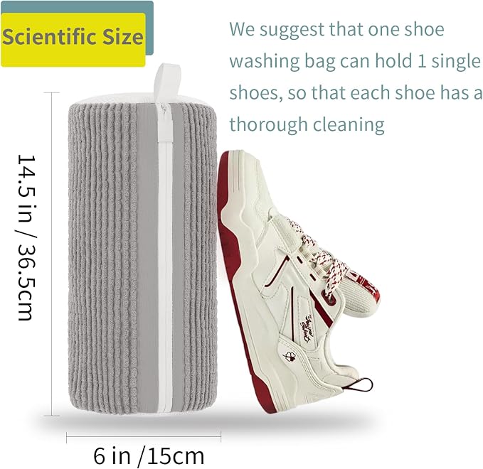 Shoe Washing Machine Bag Laundry Shoe Bag for Washer and Dryer Reusable 2pc Shoe Cleaning Bags for Sneakers 360 Deep Cleaning for All Shoes Types with Invisible Zipper