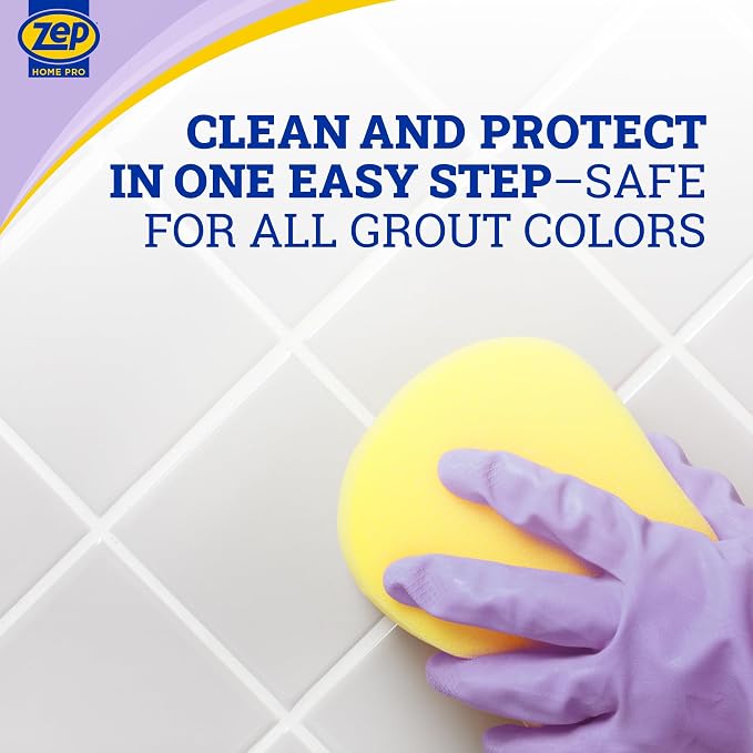 Zep Home Pro Foaming Miracle Grout Cleaner & Protectant - 32 Fl. OZ - (Pack of 1) 2-in-1 for Sparkling Clean Grout Lines