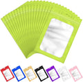 100 PCS Resealable Mylar Bags with Frosted Clear Window Packaging Bags Foil Pouch Zipper Bag for Food Self Sealing Storage Supplies (4.72x7.87, Green)