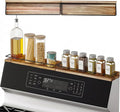 2-Piece 30" Magnetic Stove Top Shelf – Acacia Wood Spice Rack Organizer, No-Drill Over Stove Shelf for Kitchen, Strong Magnets, Heat Resistant, Easy Clean, Fits Gas/Electric Stoves