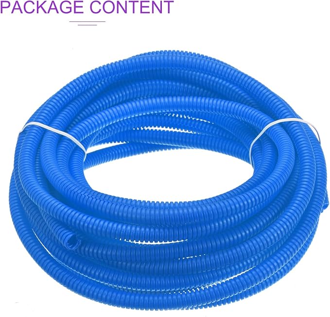 DMiotech 25ft Wire Loom Split Tubing 1/4 Inch(6.5 Mm) ID, Cord Protectors from Pet Flexible Conduit Cable Management for Office, Home, Garden, Blue