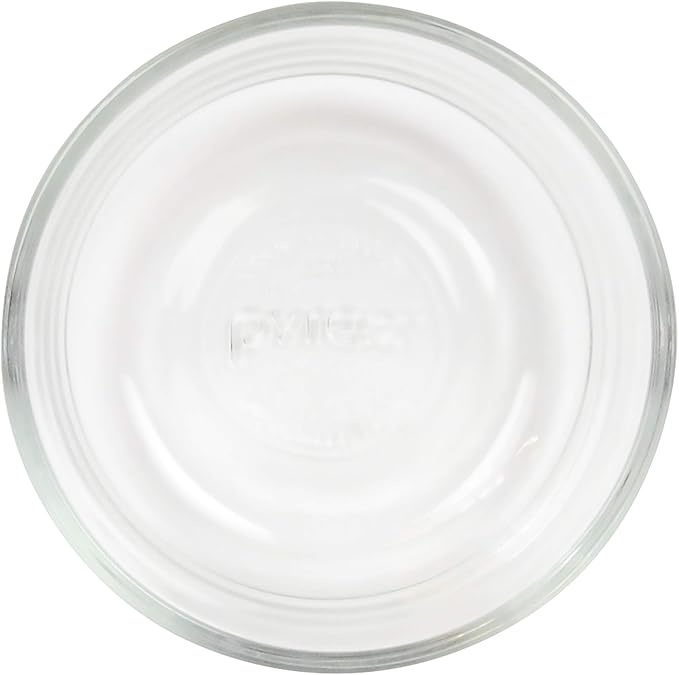 Pyrex 7202 1-Cup Glass Bowl & 7202-PC Cadet Blue Lid (4-Pack) - Made in USA