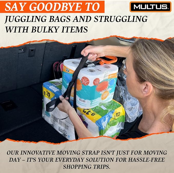 MULTUS Handle and Haul 2 Handle Moving Strap to Lift Carry Drag - 2 Pack