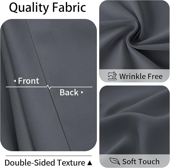 Vatge Magnetic Closet Curtain with Rod - W52 x L82, 1 Panel, Gray | Room Darkening Privacy Curtain for Entrance, Thermal Insulated, Quick Installation
