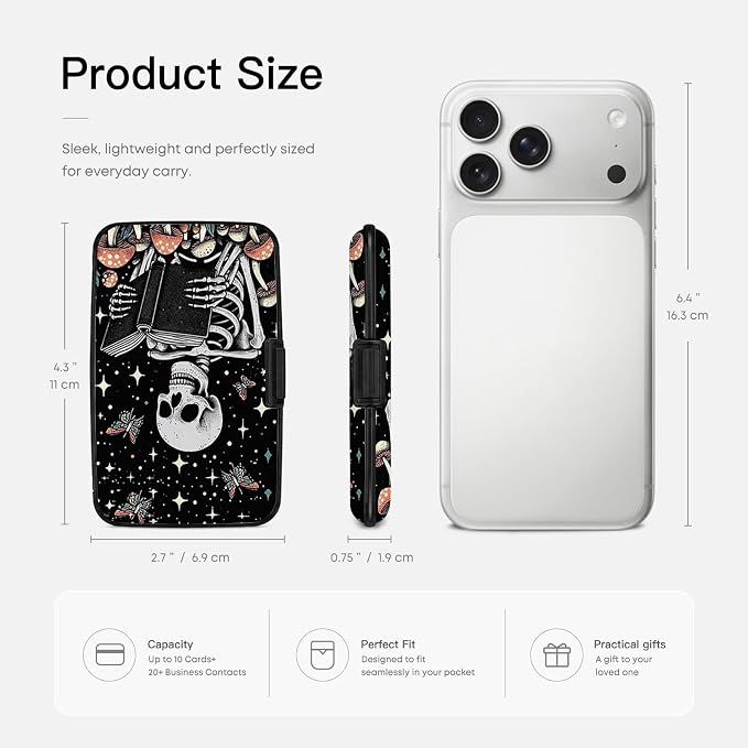 Credit Card Holder RFID Aluminum card case Skeleton mini Wallet Women Men | ABS Business ID Case,Hard Case Large Capacity 6 Slots, Waterproof Durable ，Secure Closure Slim Small Credit Card Protector