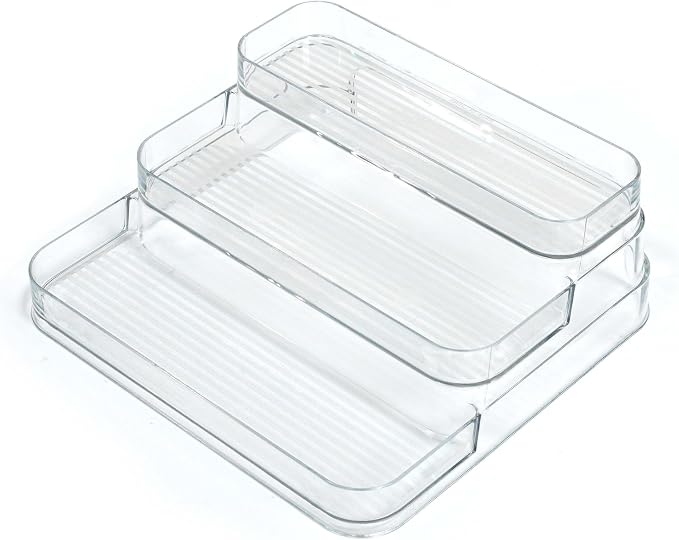 GREATLINK 3-Tier Acrylic Spice Rack Organizer for Cabinet and Kitchen – Cabinet & Countertop Storage for Spices, Seasonings, Pantry, Perfume & Medicine (1 Pack)